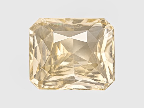 IGI Certified CEYLON Yellow Sapphire 3.07 Ct. Natural Unheated OCTAGON Eye-Clean - Picture 3 of 5