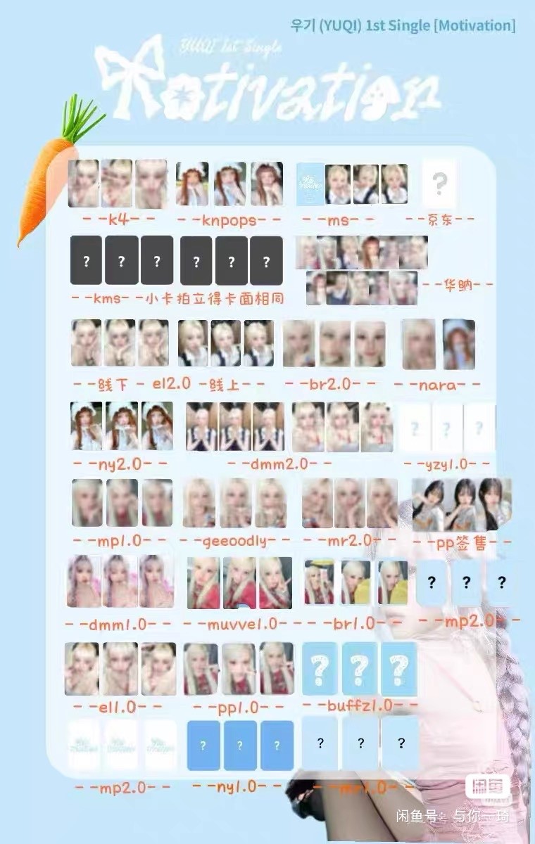 YUQI 1ST SINGLE MOTIVATION ALL POB PRE ORDER BENEFIT PHOTOCARD