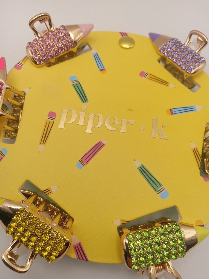 Piper K назад в школу волос коготь зажимы комплект из 6 карандашей в форме страз - Изображение 2 из 4