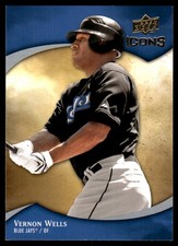 Vernon Wells 2009 Upper Deck Icons #99 Blue Jays MLB READ FREE SHIP AutographDen