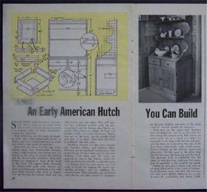 Colonial HUTCH How-To Build PLANS Early American 32"wide