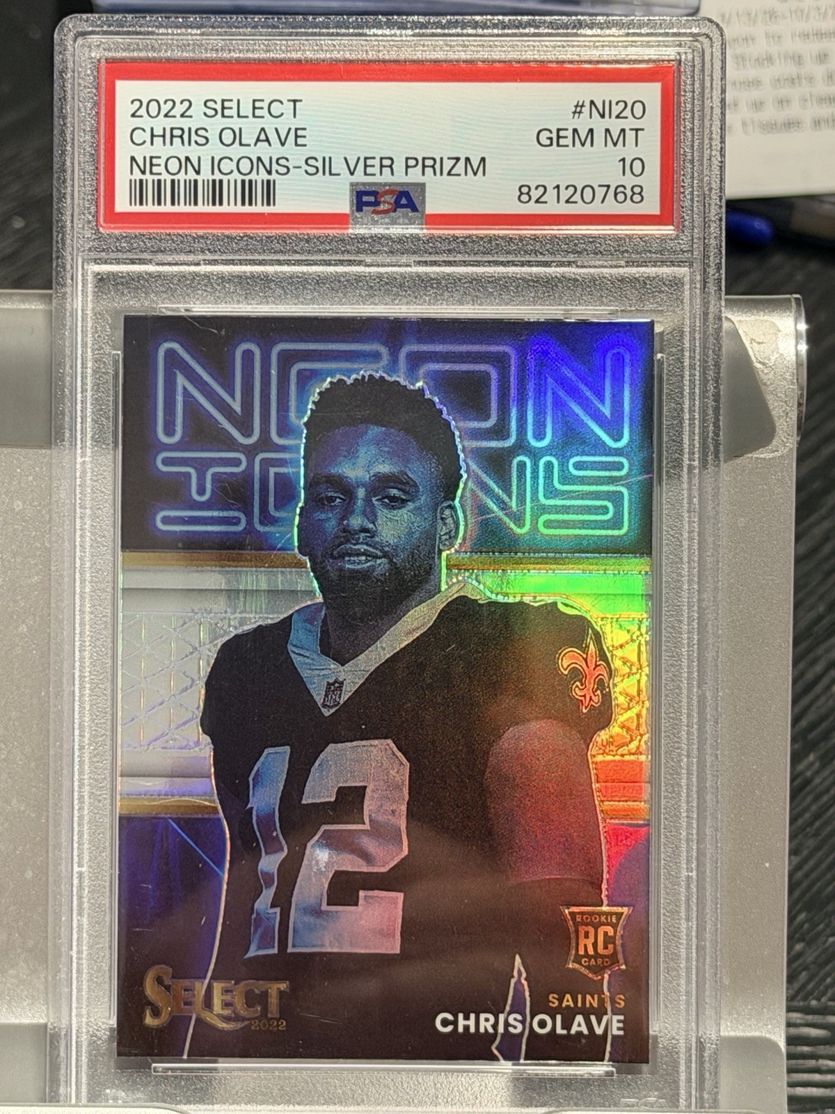 Chris Olave Panini Select Neon Icons #NI20 Silver