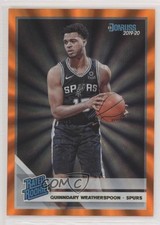 2019-20 Panini Donruss Rated Rookie Holo Orange Laser Quinndary Weatherspoon 1p5