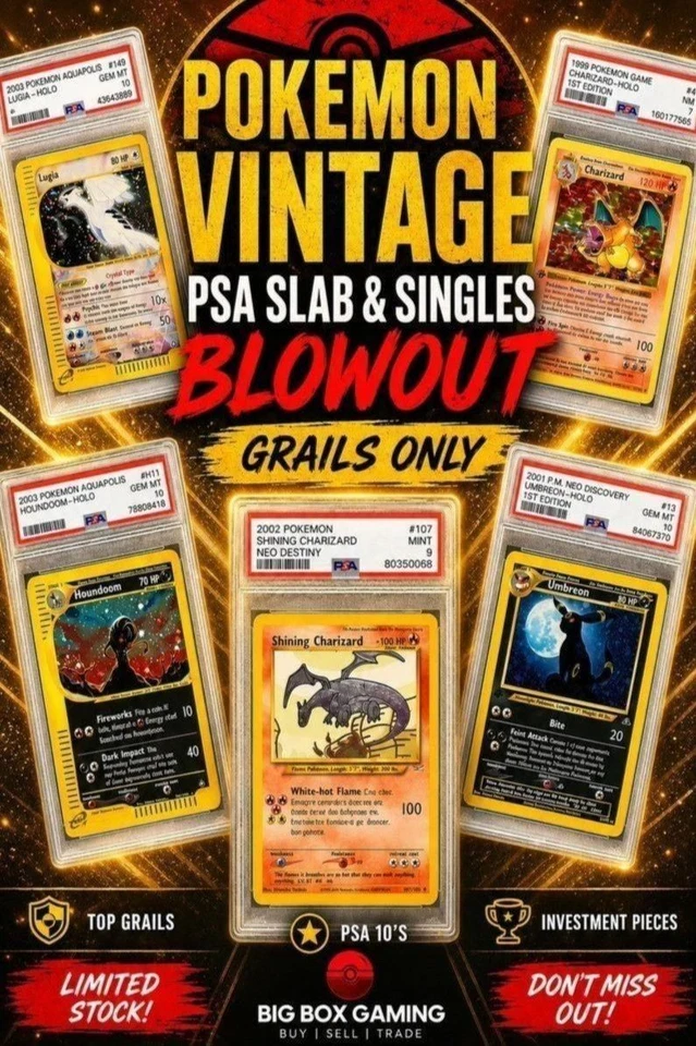 £50k+ PSA Slab Vintage Blowout! 99p Pokemon Vintage BANGERS!..