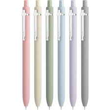 Retractable Gel Pens 0.5 mm Black Ink 6 Pack Journaling Bible Writing Smooth