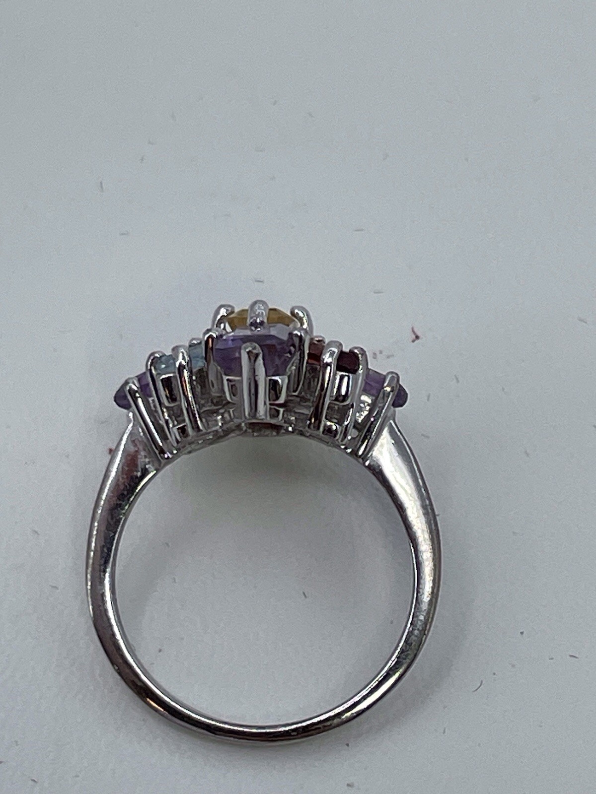 Sterling Silver Cluster Multi Stone Gemstone Ring… - image 5