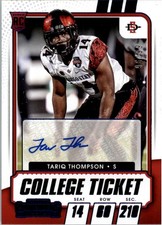 2021 Panini Contenders Draft Picks Game Ticket Blue #302 Tariq Thompson Auto /99