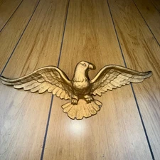 Vintage Gold Eagle Wall Decor Patriotic Americana Bird Sculpture