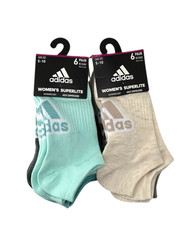 2 pack- Adidas Women  s Superlite No Show Socks 6 Pair Sz 5-10 AEROREADY
