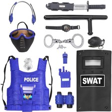 Ultimate All-in-Police Role Play Toy Kit - 15-Piece Policeman Pretend Play Se...