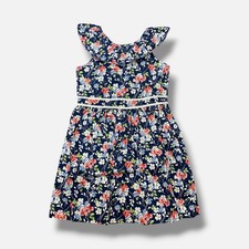 Polo Ralph Lauren Girl's Blue Floral-Print Ruffle Dress Size 4