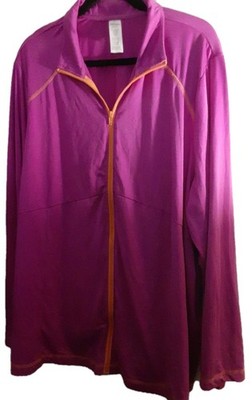 Curves Full Zip Up Sweater Womans Plus Size 2X Purple Long Sleeve