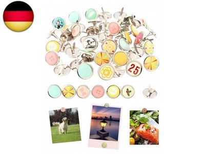 50 Pcs Mini Brads Metall Musterklammern Musterbeutelklammern Verschlussklammern