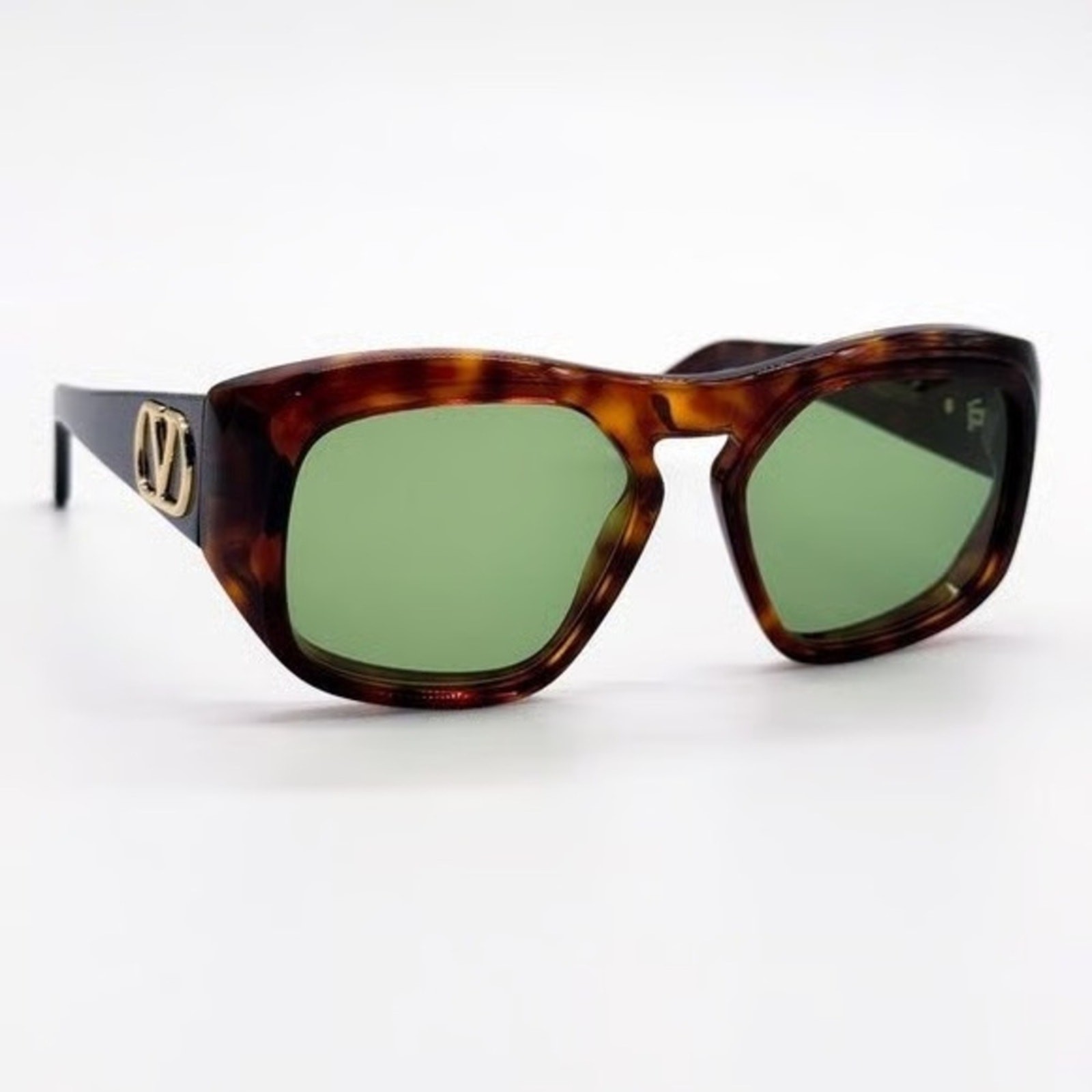  New! Valentino VLS 179B, Tortoise Shell Sunglasses with Green Lenses, Authentic thumbnail 3