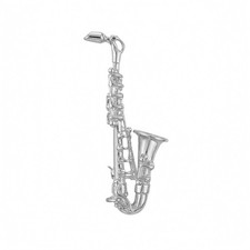 Metallbrosche in Saxophonform Metall Saxophonbrosche glatte Oberfl&auml;che
