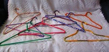 Vintage Lot Of Colorful Yarn Covered Hangers