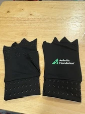 BN Arthritis Foundation Pair Of Black Fingerless Compression Gloves One Size