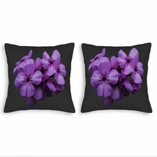 Set of 2 Decorative Throw Pillow Covers 18x18in - Elegant Vibrant Flowers 