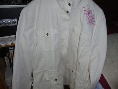 Da.Jeansjacke Gr. 48/50 +Farbe weiß**NEU**Gef´üttert