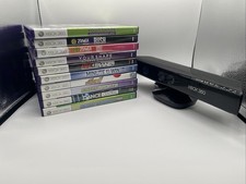 Microsoft Xbox 360 Kinect Sensor Bar W/ 10 Game Adult Bundle Lot 1 New - TESTED