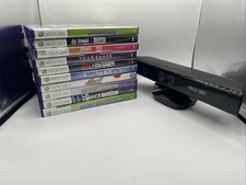 Microsoft Xbox 360 Kinect Sensor Bar W/ 10 Game Adult Bundle Lot (1 New)- TESTED