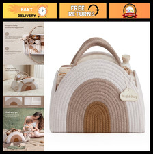 Large Cotton Rope Baby Diaper Caddy Organizer, Nursery Storage Basket, Newborn E