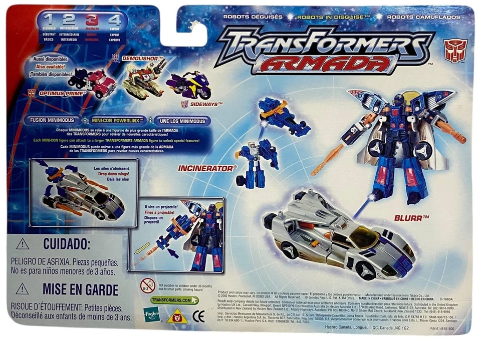 Figuras de acción Transformers Armada Blurr con minicon incinerador NUEVO de colección 2002 Foto 2 de 4