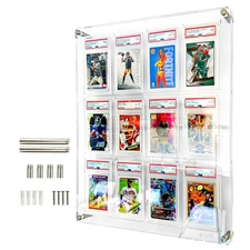 Acrylic Card Display Case for Graded Cards, Holds 12 PSA, CSG, CGC, Slabs on ...