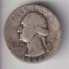 1944-P WASHINGTON QUARTER 25¢ PHILADELPHIA 90% SILVER COIN UNITED STATES MINT