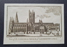 Antique 1786 print - Canterbury Cathedral - Kent - Copper Engraving - Hamilton