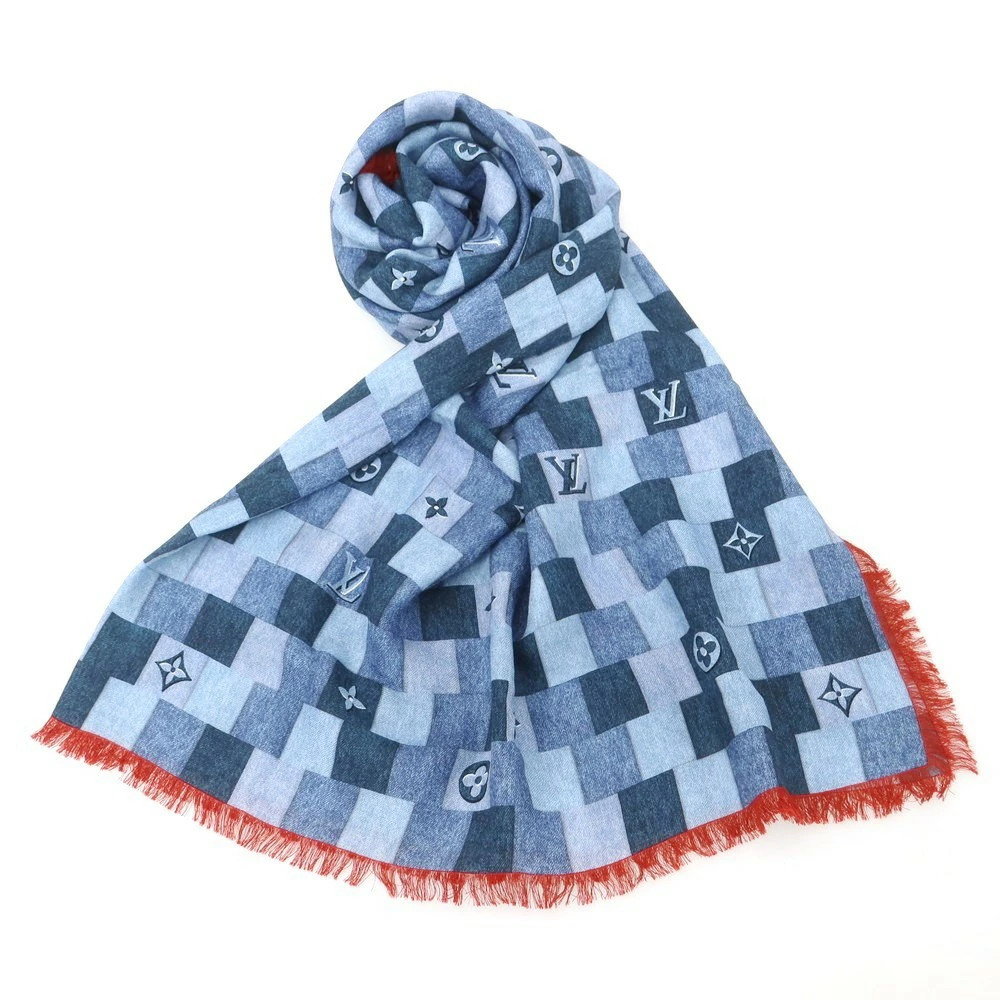 LOUIS VUITTON Monogram Patchwork Wool Silk Denim … - image 5