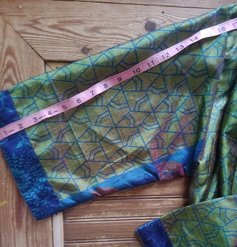 Rahab's Rope Boho Floral Geometric Blue & Green Robe Damen Gr. M - Bild 14 von 14