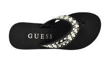 Guess Women's Silas Platform Embellished Pearl Sandal Thong Flipflop Sz 7 8 9 10