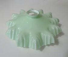 ancienne lampe suspension verre opaline lustre abat jour vintage vert mint