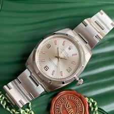 Rolex Air-King 114210 Automatic Wristwatch - Rare Pink 3-6-9-12 Numerals Dial 2