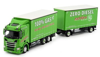 TEKNO - SCANIA R Next Generation 6x4 Forwarder + Anhänger 1+1 Achsen  - 1/50 ...