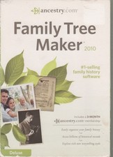 Family Tree Maker 2010 Deluxe w/ Guides PC CD organize create history record BOX