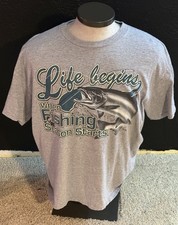 Life Begins When Fishing Season Starts Delta T-Shirt Size Large Outdoors
