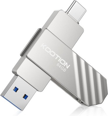 Hochleistungs-USB-C-Speicherstick 64GB 450MB/s 2-in-1 Flash-Laufwerk Silber