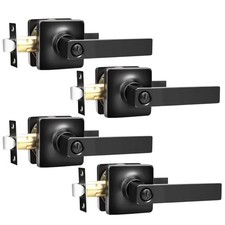 Pack Privacy Door Levers Matte Black Interior Privacy Door Lever - Keyless 4