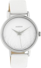 OOZOO Damen Quarz Armbanduhr "C10600" weiß silber  Look 36 mm