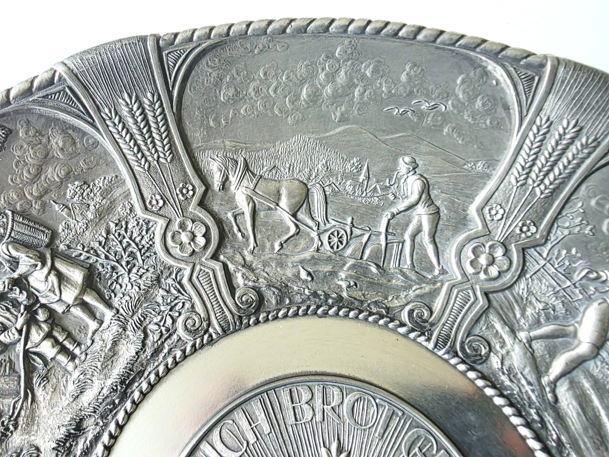 Zinnteller Wandteller Schale Zinnschale Frieling Zinn 95% - Durchmesser 32,5 cm