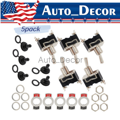 5X Toggle SWITCH ON/OFF Heavy Duty 15A 250V SPST 2 Terminal Car Boat -Waterproof