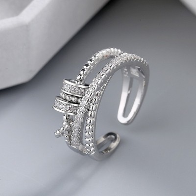 1PC Anti-Angst Fidget Spinner Ring Stress Relief Perlen Einstellbare Rotate Ring