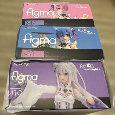 Sealed figma Re:ZERO Rem Ram Emilia Action Figure Set of 3 GOOD SMILE COMPANY