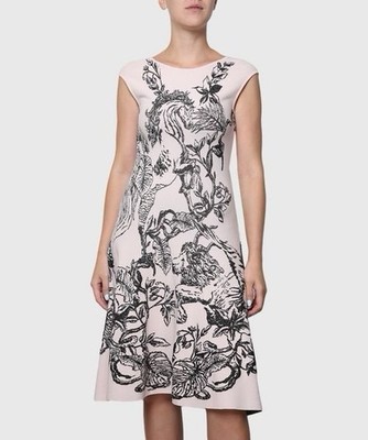 Roberto Cavalli Sleeveless Midi Dress Pink Horse/Lion Print 