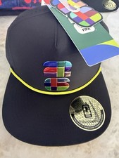FIFA Black Perforated Adjustable Snapback Cap Multicolor Logo Yellow Trim