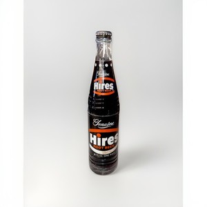 Full 16 Oz. (One pint) Genuine Hires Root Beer Soda Bottle, Evanston Illinois