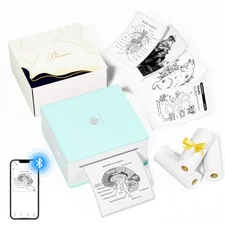 Phomemo M02 Mini Printer Smartphone Compatible Thermal Printer Set with 3 Rolls