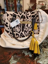 Coach Women's Mahogany/yellow Ocelot Purse New With Tag